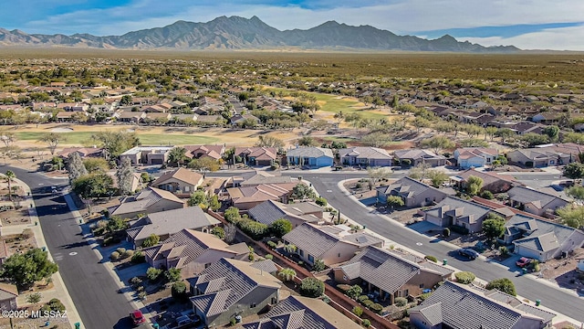 aerial view with a mountain view