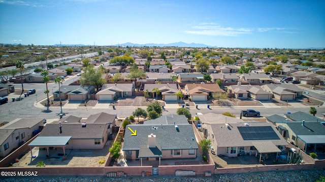 bird's eye view featuring a mountain view