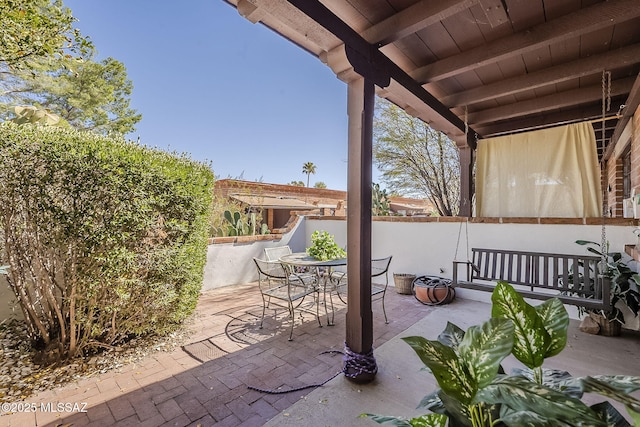 view of patio with outdoor dining area