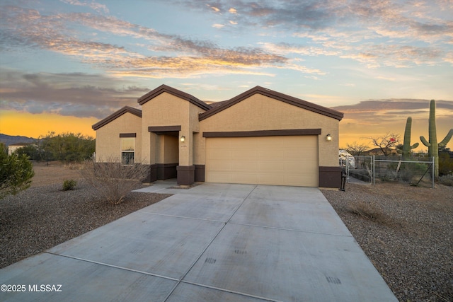 view of front of property featuring a garage