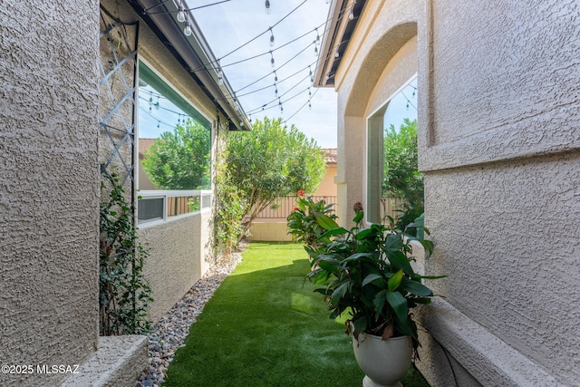 view of yard featuring fence