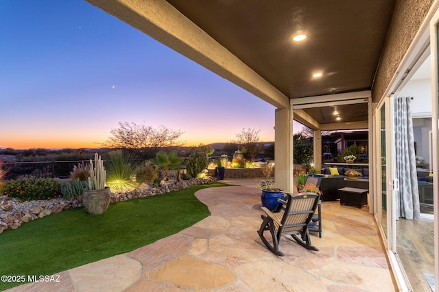 view of patio featuring a fenced backyard