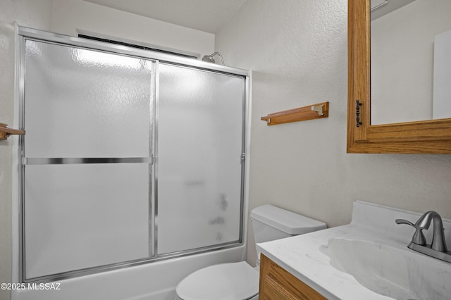 3873 W Allred St, Thatcher, AZ 85552 - full bathroom featuring toilet, vanity, and combined bath / shower with glass door