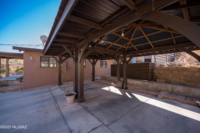 view of patio with a gazebo