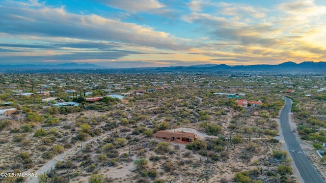 bird's eye view with a mountain view