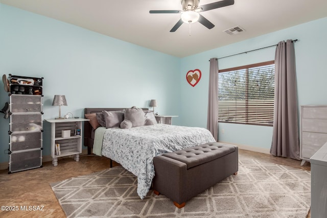 bedroom with ceiling fan