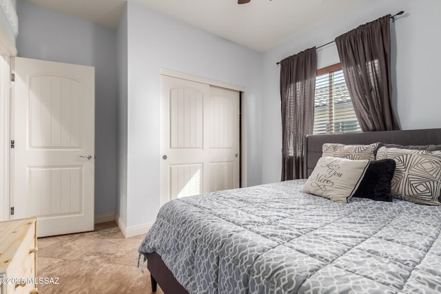 bedroom with a closet