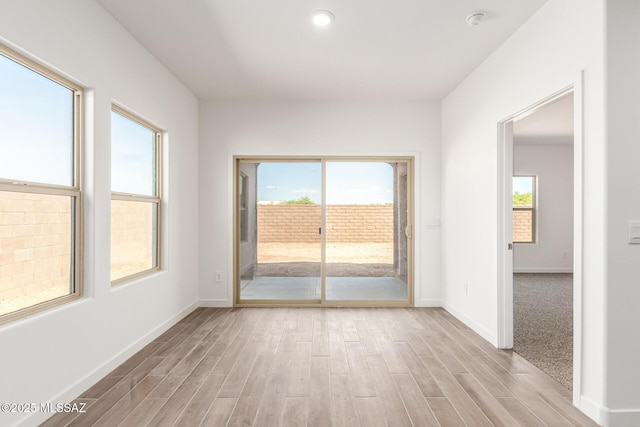 empty room featuring light wood-type flooring