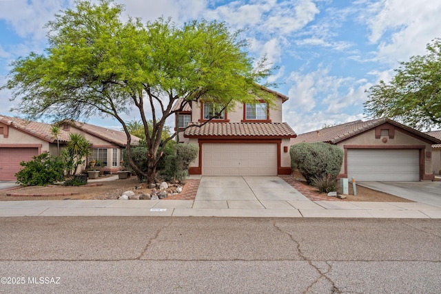 2578 W Mystic Mountain Dr, Tucson, AZ 85742 - traditional-style house with stucco siding, concrete driveway, and a tile roof