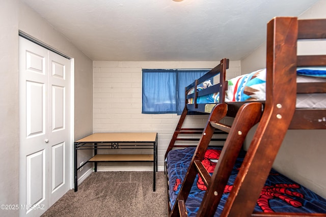 bedroom featuring carpet floors and a closet