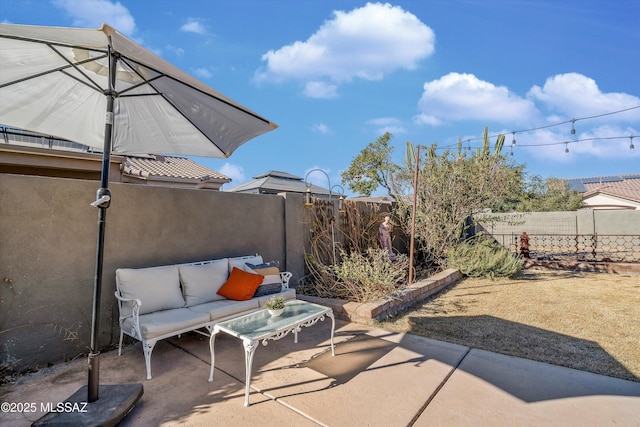 view of patio featuring outdoor lounge area