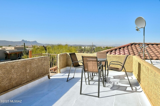 balcony with a mountain view