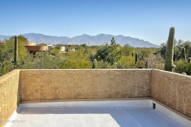 balcony with a mountain view