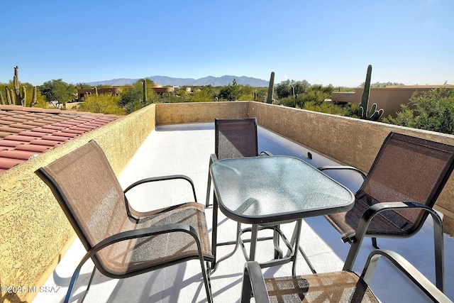 balcony with a mountain view