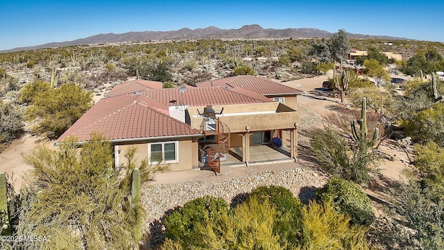 aerial view with a mountain view