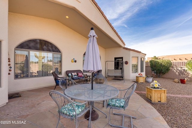 view of patio featuring an outdoor hangout area