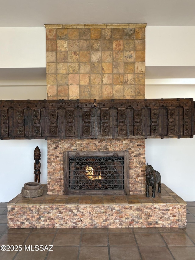 room details with a fireplace