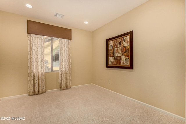 60782 E Arroyo Vista Dr, Oracle, AZ 85623 - carpeted spare room with baseboards, recessed lighting, and visible vents