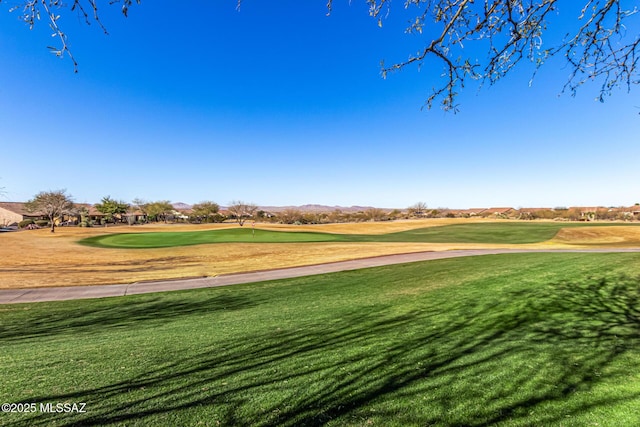 view of property's community with a lawn