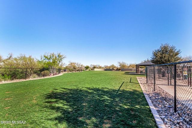 view of yard with a gazebo