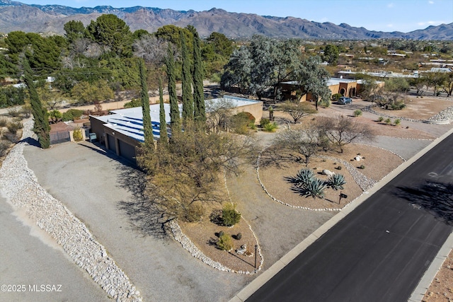 drone / aerial view with a mountain view