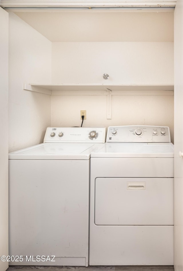 laundry area featuring separate washer and dryer