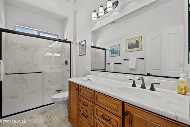 3534 E Sweet Grass Trl, Sahuarita, AZ 85629 - full bathroom featuring toilet, a stall shower, and vanity