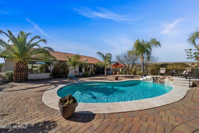 view of pool with a patio