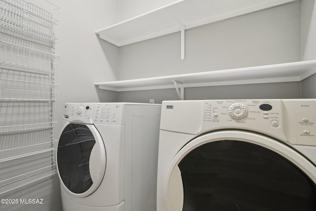 laundry area featuring separate washer and dryer