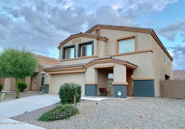 view of front of home featuring a garage