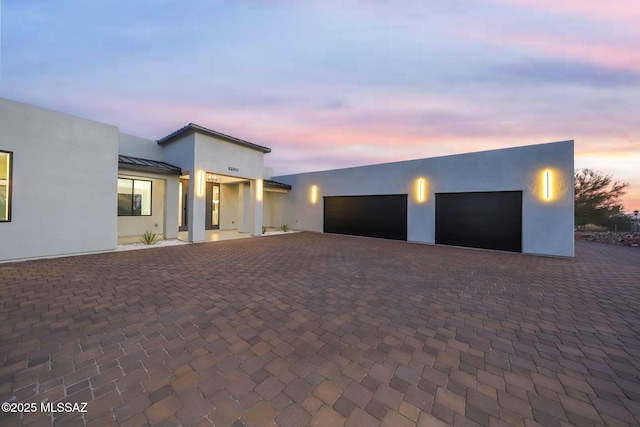 contemporary house featuring a garage