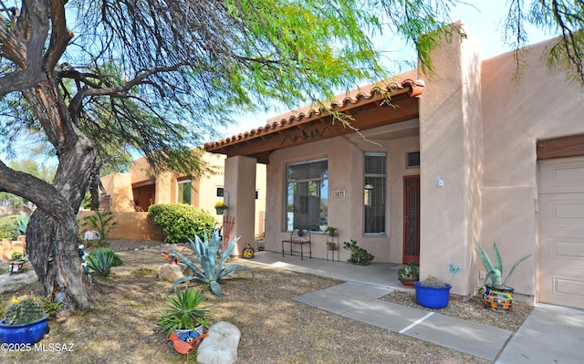 exterior space with stucco siding