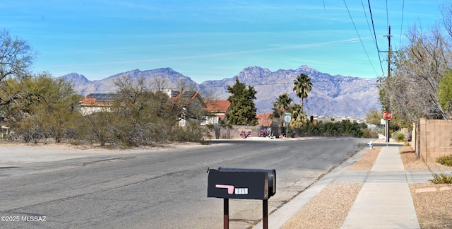 view of street featuring a mountain view