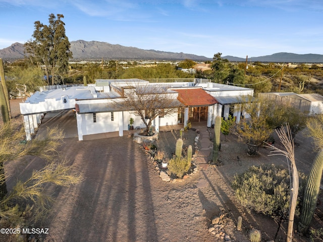 drone / aerial view with a mountain view