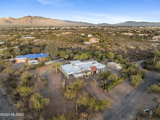 drone / aerial view with a mountain view