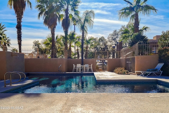 view of swimming pool featuring a patio