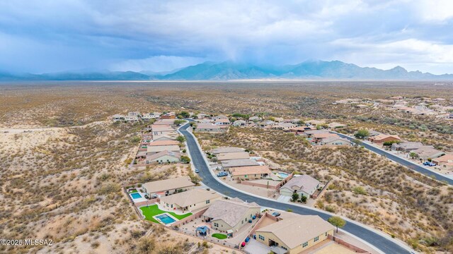 aerial view featuring a mountain view