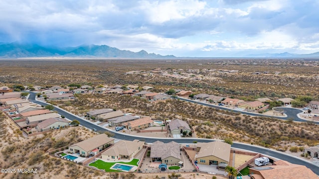 drone / aerial view with a mountain view