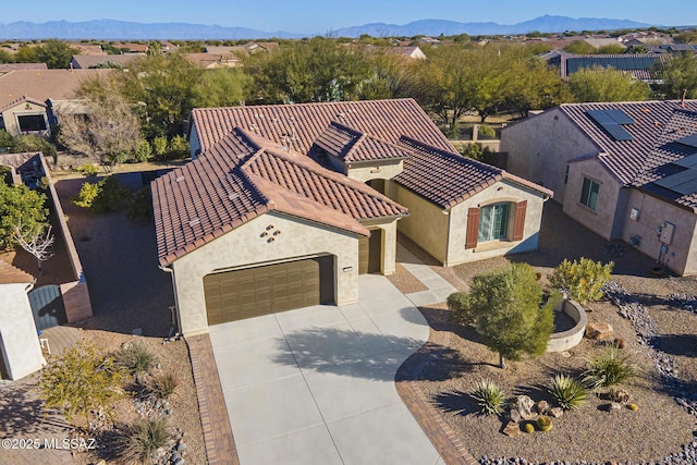 aerial view featuring a mountain view