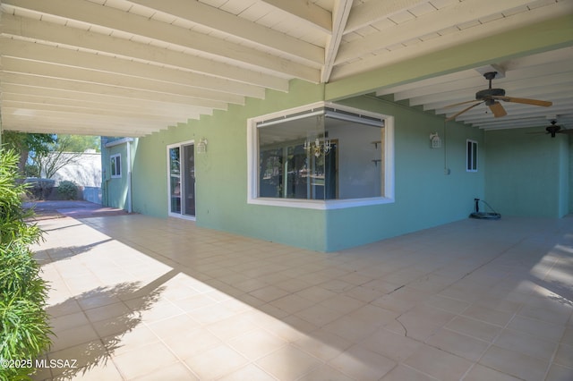 view of patio with ceiling fan