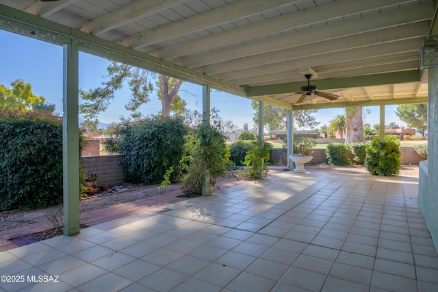 view of patio / terrace with ceiling fan