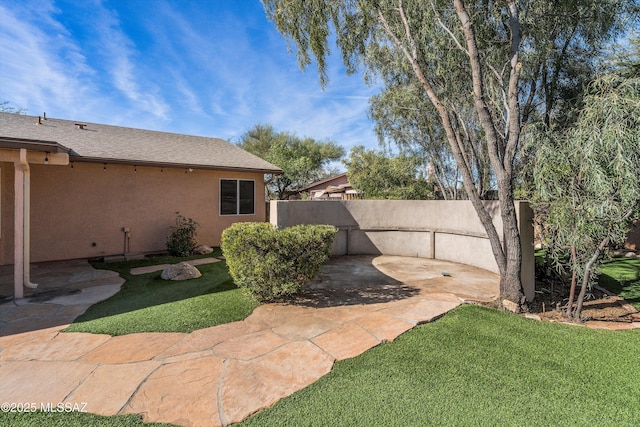 view of yard with a patio area