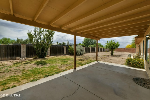 view of patio / terrace featuring a fenced backyard