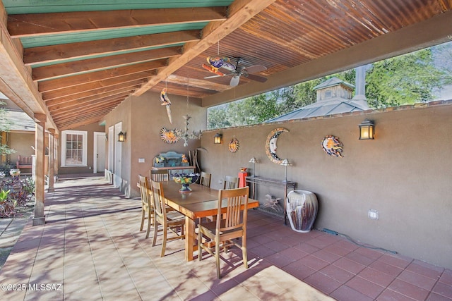 view of patio with ceiling fan