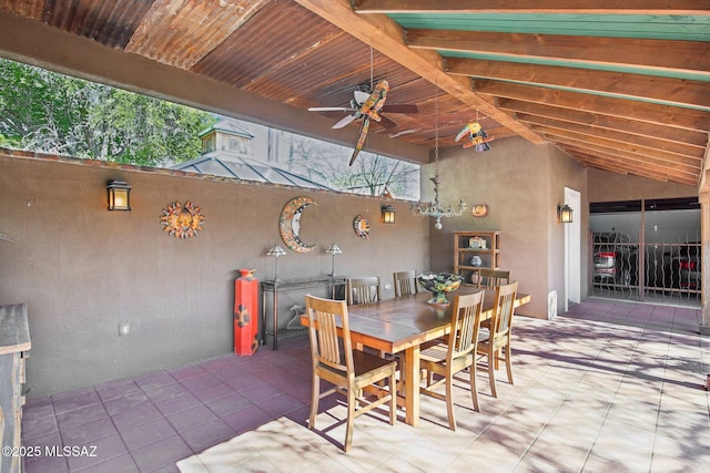 view of patio / terrace featuring ceiling fan