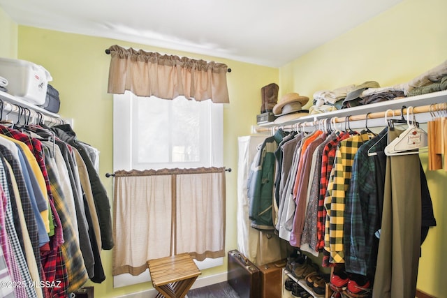 view of walk in closet