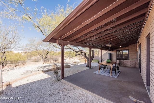 view of patio with ceiling fan