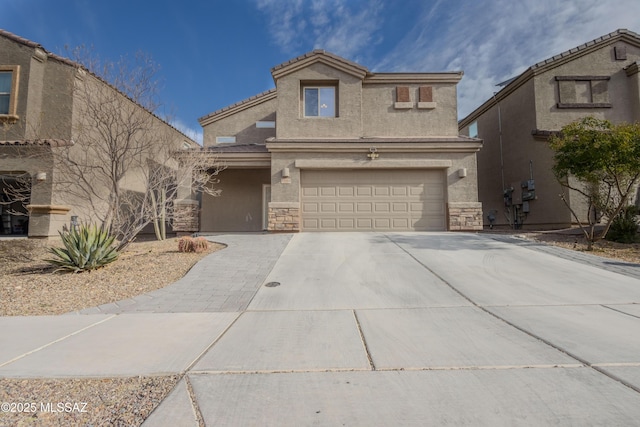 view of front property with a garage