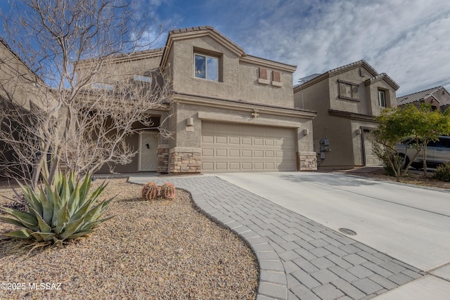 view of property with a garage