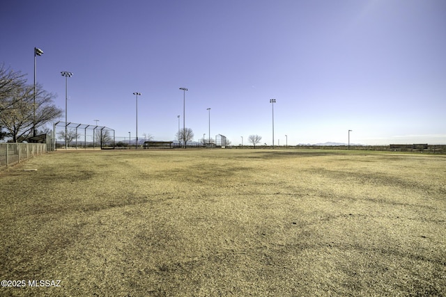 view of yard with a rural view